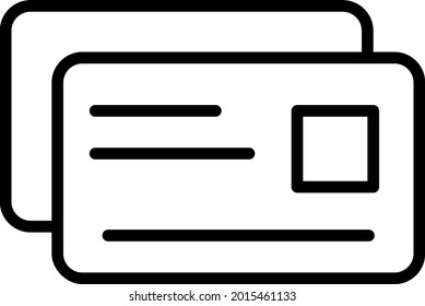Diseño de iconos de esquema de tarjeta de crédito
