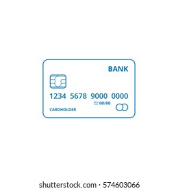 Credit Card Outline Vector Icon. 