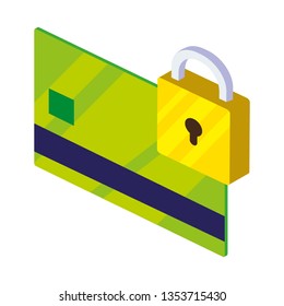 credit card with padlock