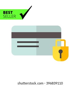 Credit card and padlock