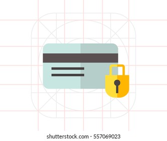Credit card and padlock