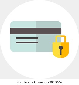 Credit card and padlock