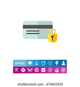 Credit card and padlock