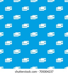 Credit card pattern repeat seamless in blue color for any design. Vector geometric illustration