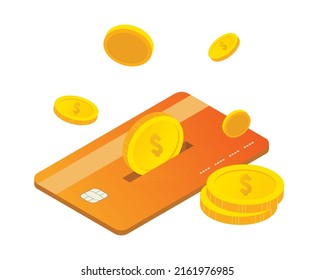 Credit Card Payment And Cash Back Illustration Set. Money Box, Gold Coin, Cash, Shopping Event. Vector Drawing. Hand Drawn Style.