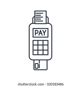 Credit Card Payment, Chip Reading Outline Icon