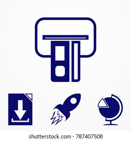 Credit card payment, chip reading icon for website