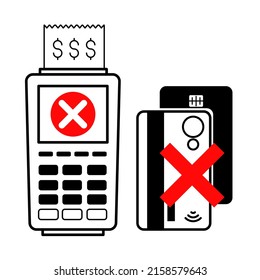 Credit Card Payment Denied. Flat Design Vector Graphics