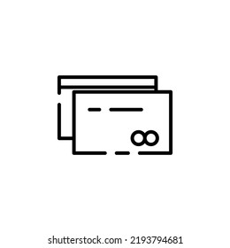 Credit Card, Payment Dotted Line Icon Vector Illustration Logo Template. Suitable For Many Purposes.