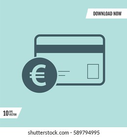 credit card payment euro trending icon 