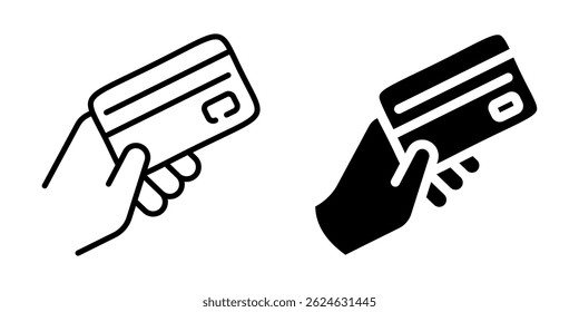 Credit card payment icon. Linear and silhouette style.