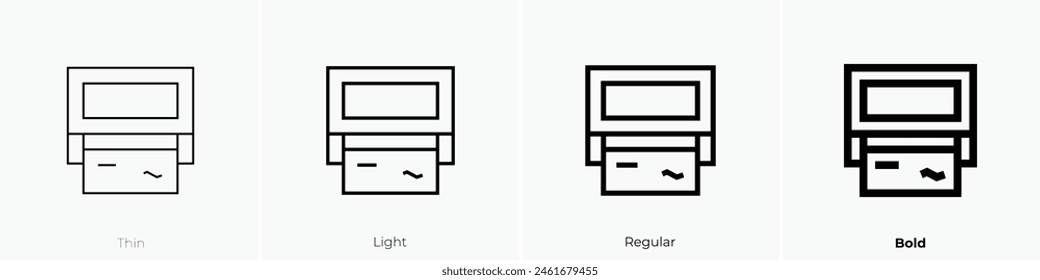 credit card payment icon. Thin, Light Regular And Bold style design isolated on white background