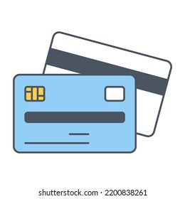 Icono de pago con tarjeta de crédito. Vector plano con ilustración de estilo de línea