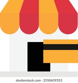 Icono de pago de tarjeta de crédito Vector Ilustración plana