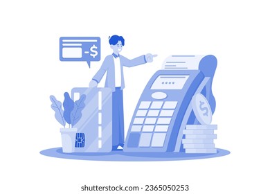 Credit Card Payment Illustration concept. A flat illustration isolated on white background