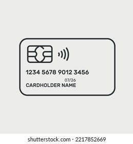 Credit Card payment. Line Icon Editable Stroke. Vector illustration