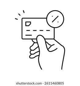 credit card payment line icon vector. credit card payment sign. isolated contour symbol black illustration