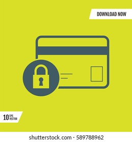 credit card payment locked trending icon
