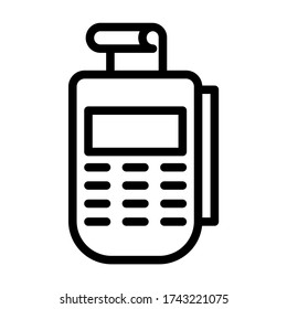 credit card payment machine - icon line vector - e commerce icons