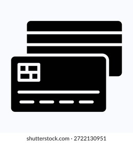 Credit Card Payment Method Isolated Vector Black Solid Style Icon