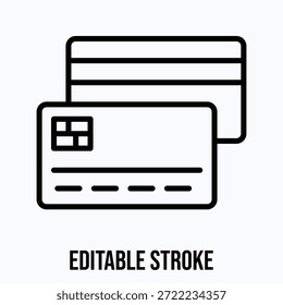 Credit Card Payment Method Isolated Vector Lineal Style Icon Editable Stroke