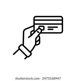 credit card payment method, line icon, isolated background