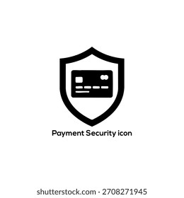 Icono del escudo de seguridad de pago de tarjeta de crédito para la banca en línea, transacción segura, protección contra el fraude, concepto de diseño de Ilustración vectorial de seguridad financiera

