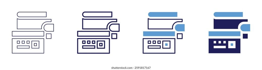 Credit card payment services icon in 4 different styles. Thin Line, Line, Bold Line, Duotone. Duotone style. Editable stroke.