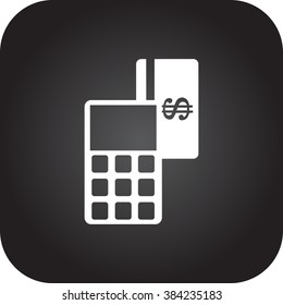 Credit card payment transaction simple icon on square background