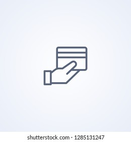 Credit card payment, vector best gray line icon on white background, EPS 10
