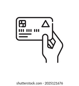 ilustración de estilo de icono de esquema de vector de pago de tarjeta de crédito. Archivo EPS 10