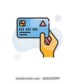 credit card payment vector outline filled icon style illustration. EPS 10 File