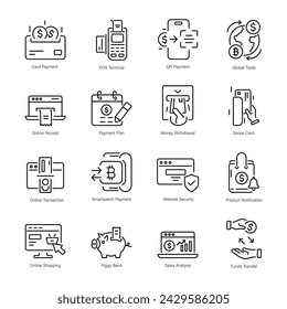 Credit Card and Payments Outline Icons 

