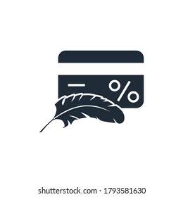 Credit card and pen. Vector icon isolated on white background.