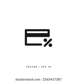 Credit Card Percentage Icon. Editable Stroke