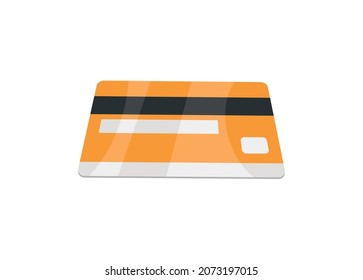 Credit card in perspective view. Simple flat illustration.