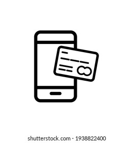 credit card and phone icon vector from miscellaneous collection. Thin line credit card outline icon vector illustration. Outline, thin line