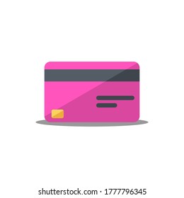 Credit card Pink - Shadow icon vector isolated. Flat style vector illustration.