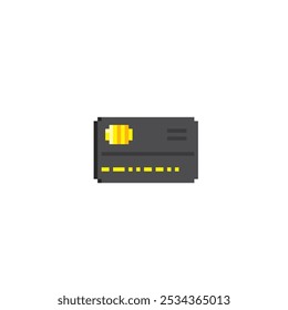 Icono del arte del pixel de la tarjeta de crédito. Diseño para el logotipo, el Web, el App móvil, la etiqueta engomada, las insignias y los parches. Video Juego sprite. 8 bits. Ilustración vectorial aislada.