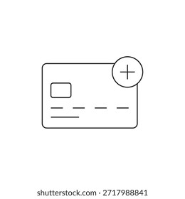 Cartão de crédito com sinal de mais para adicionar uma nova conta.