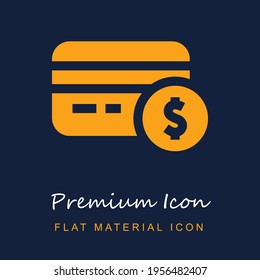 Credit Card premium material ui ux isolated vector icon in navy blue and orange colors svg