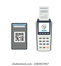 Credit card processing service accept contactless payments using terminal machine. Vector flat design style  illustration