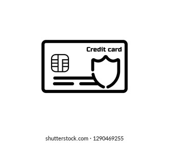 Credit card protection icon - vector