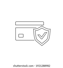 Credit card protection line icon. Vector