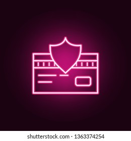 credit card protection neon icon. Elements of Banking set. Simple icon for websites, web design, mobile app, info graphics