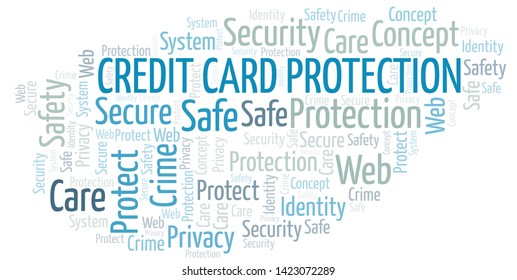 Credit Card Protection word cloud. Wordcloud made with text only.