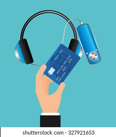 Credit card purchases design, vector illustration eps10 graphic 