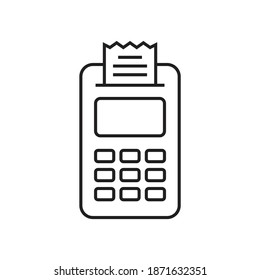 Diseño de icono de lector de tarjetas de crédito aislado en fondo blanco. ilustración vectorial