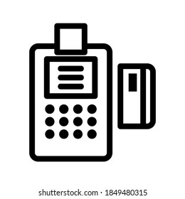 Icono del lector de tarjetas de crédito o logotipo símbolo de señalización aislado ilustración vectorial de alta calidad de iconos vectoriales de estilo negro
