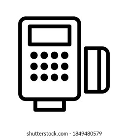 Credit Card Reader icon or logo isolated sign symbol vector illustration - high quality black style vector icons
